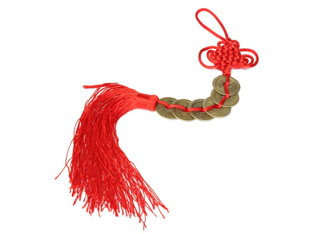 Lucky Coin Ornament with Red Tassel - Image 3